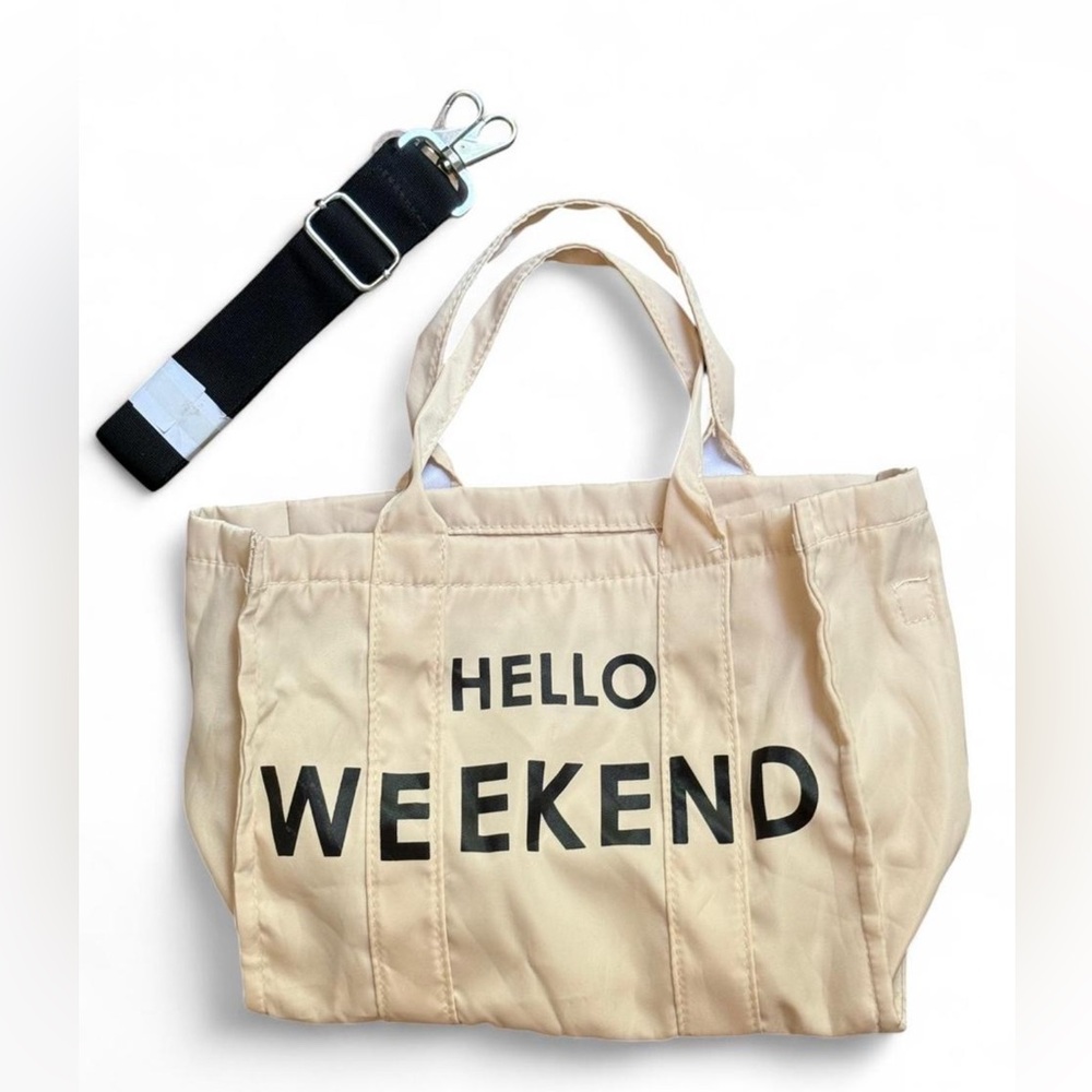 WEEKEND nylon tote bag with new black adjustable strap.